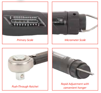 NORTORQUE® 2 RATCHET ADJUSTABLE - DUAL SCALE 130101+ Model 60, 3∕8